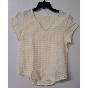 Women's Short‎ Sleeve Blouse V-neck Size S